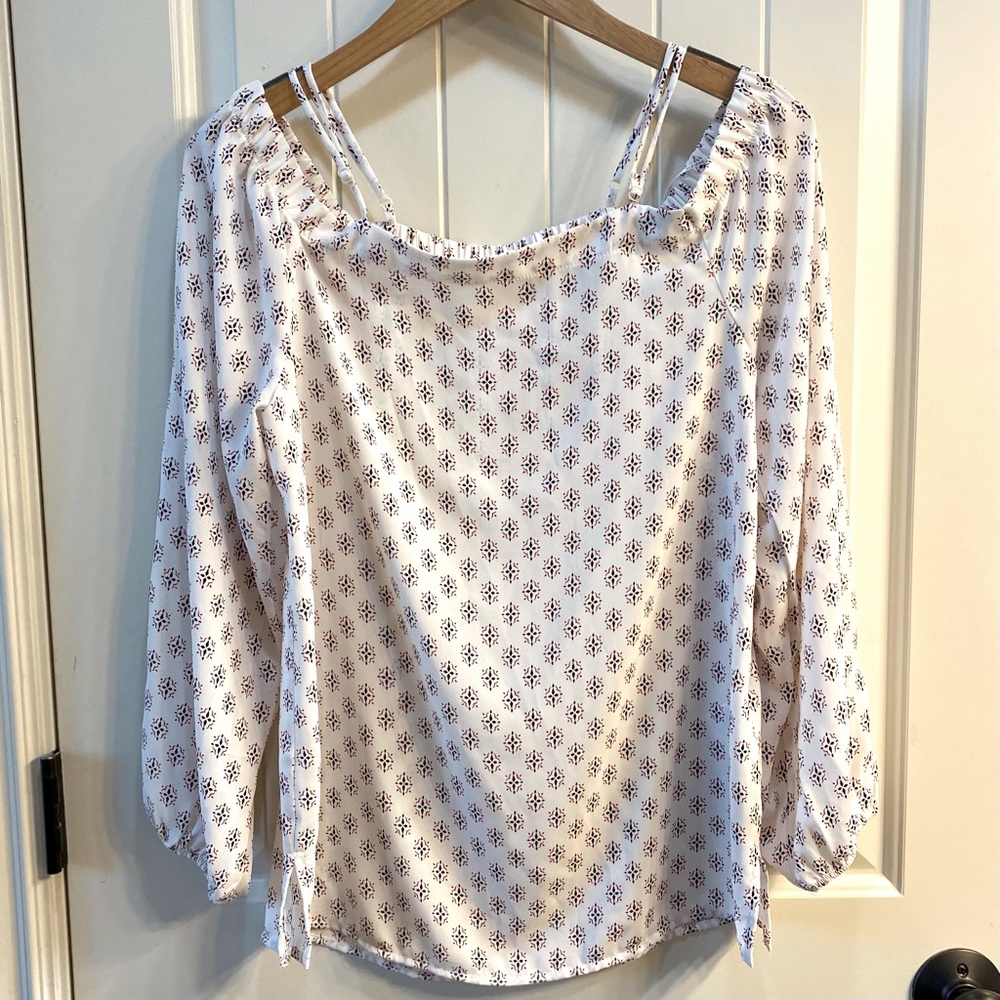 Cute Pleione printed long sleeve blouse